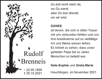 Traueranzeige von Rudolf Brenneis von Heidenheimer Zeitung