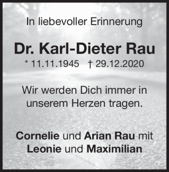 Traueranzeige von Karl-Dieter Rau von Heidenheimer Zeitung
