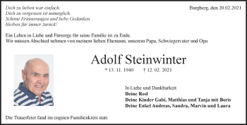 Traueranzeige von Adolf Steinwinter von Heidenheimer Zeitung