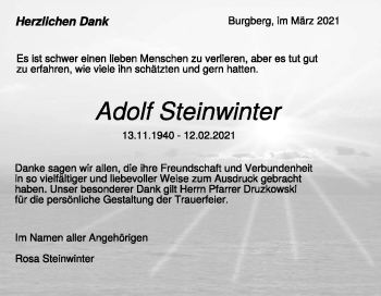 Traueranzeige von Adolf Steinwinter von Heidenheimer Zeitung