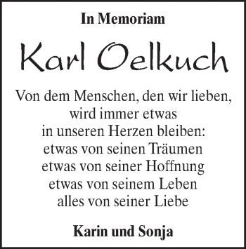 Traueranzeige von Karl Oelkuch von Heidenheimer Zeitung