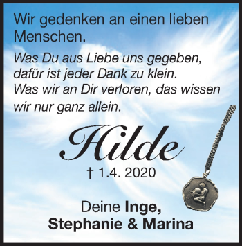 Traueranzeige von Hilde Biebl von Heidenheimer Zeitung