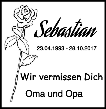 Traueranzeige von Sebastian Wiedmann von Heidenheimer Zeitung