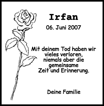 Traueranzeige von Irfan Ahmed von Heidenheimer Zeitung