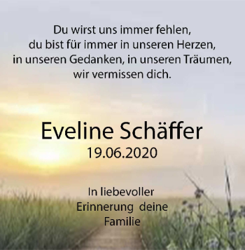Traueranzeige von Eveline Schäffer von Heidenheimer Zeitung