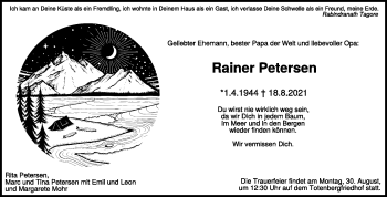 Traueranzeige von Rainer Petersen von Heidenheimer Zeitung