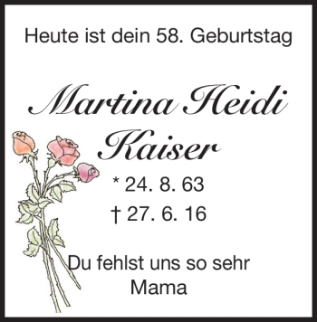 Traueranzeige von Martina Heidi von Heidenheimer Zeitung