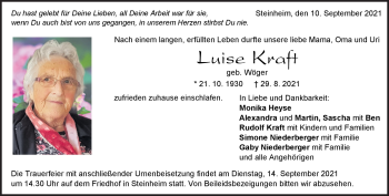 Traueranzeige von Luise Kraft von Heidenheimer Zeitung