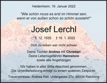 Anzeige Josef Lerchl