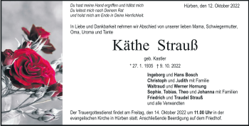 Traueranzeige von Käthe Strauß von Heidenheimer Zeitung