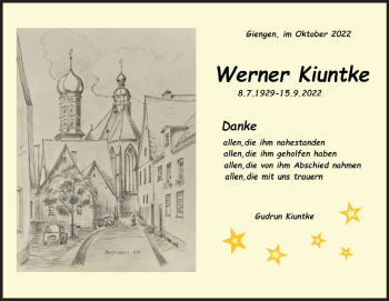 Traueranzeige von Werner Kiuntke von Heidenheimer Zeitung