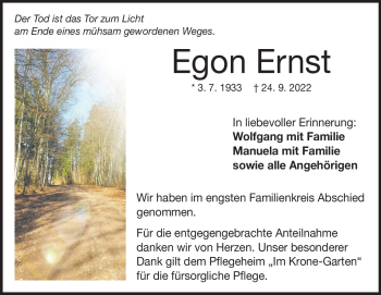 Traueranzeige von Egon Ernst von Heidenheimer Zeitung