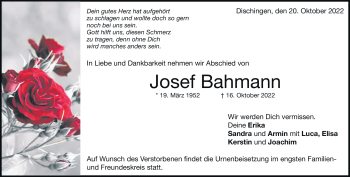 Traueranzeige von Josef Bahmann von Heidenheimer Zeitung