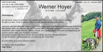 Traueranzeige von Werner Hoyer von Heidenheimer Zeitung