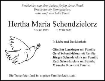 Traueranzeige von Herta Schendzielorz von Heidenheimer Zeitung