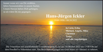Traueranzeige von Hans-Jürgen Ickler von Heidenheimer Zeitung