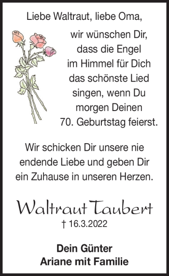 Traueranzeige von Waltraut Taubert von Heidenheimer Zeitung