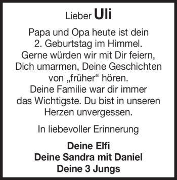 Traueranzeige von Uli Schiemann von Heidenheimer Zeitung
