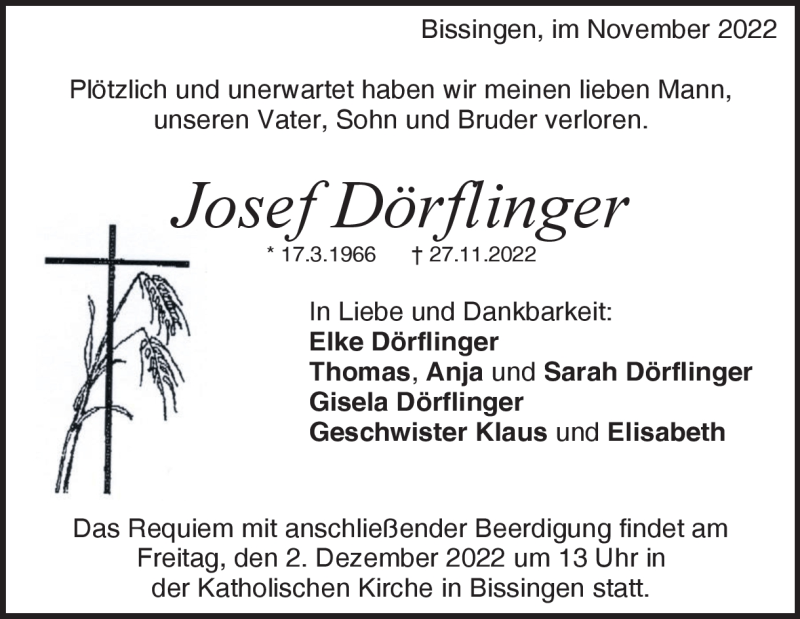  Traueranzeige für Elke Dörflinger vom 30.11.2022 aus Heidenheimer Zeitung