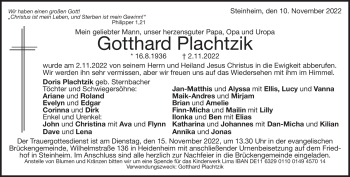 Traueranzeige von Gotthard Plachtzik von Heidenheimer Zeitung