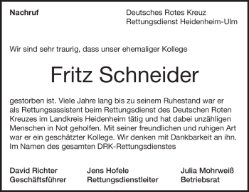 Traueranzeige von Bernhard Schilk von Heidenheimer Zeitung