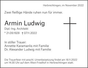 Traueranzeige von Armin Ludwig von Heidenheimer Zeitung
