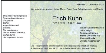 Traueranzeige von Erich Kuhn von Heidenheimer Zeitung