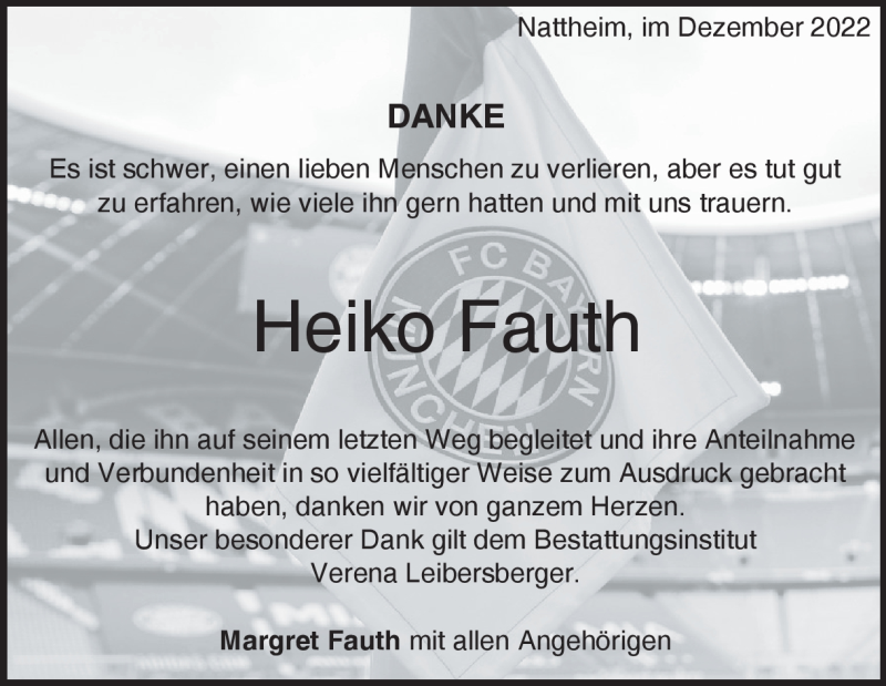 Traueranzeige für Heiko Fauth vom 10.12.2022 aus Heidenheimer Zeitung