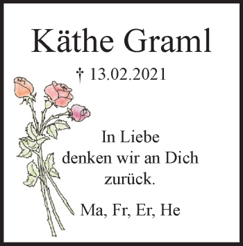 Traueranzeige von Katharina Graml von Heidenheimer Zeitung