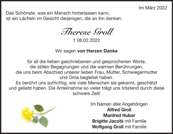 Traueranzeige von Therese Groll von Heidenheimer Zeitung