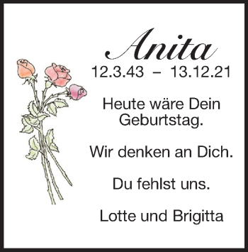 Traueranzeige von Anita  von Heidenheimer Zeitung
