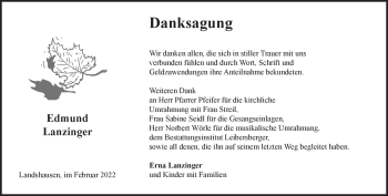 Traueranzeige von Edmund Lanzinger von Heidenheimer Zeitung