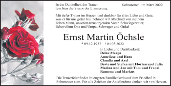 Traueranzeige von Ernst Martin Öchsle von Heidenheimer Zeitung