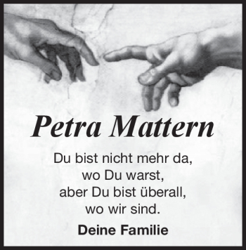 Traueranzeige von Petra Mattern von Heidenheimer Zeitung