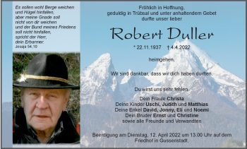 Traueranzeige von Robert Duller von Heidenheimer Zeitung