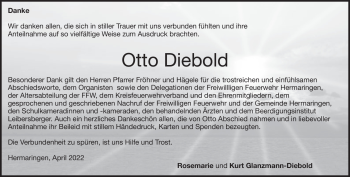 Traueranzeige von Otto Diebold von Heidenheimer Zeitung