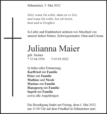 Anzeige Julianna Maier