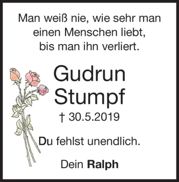 Traueranzeige von Gudrun Stumpf von Heidenheimer Zeitung