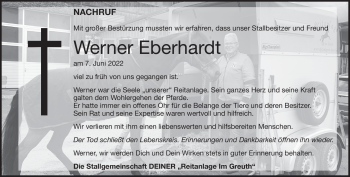 Traueranzeige von Werner Eberhardt von Heidenheimer Zeitung