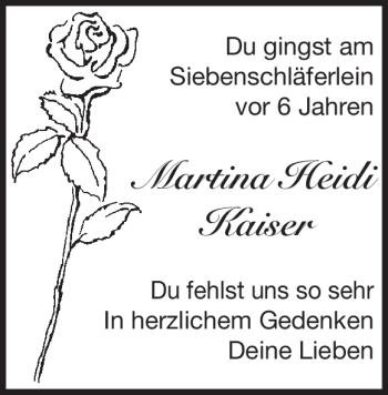 Traueranzeige von Martina Heidi von Heidenheimer Zeitung