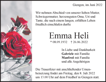Anzeige Emma Heli