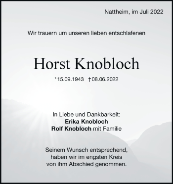 Traueranzeige von Horst Knobloch von Heidenheimer Zeitung