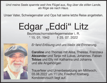 Traueranzeige von Edgar Litz von Heidenheimer Zeitung