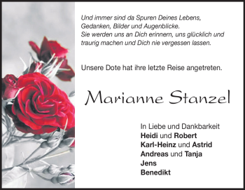 Traueranzeige von Marianne Stanzel von Heidenheimer Zeitung