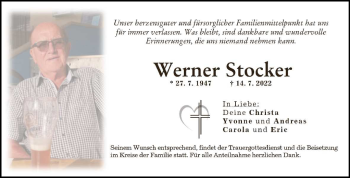 Traueranzeige von Werner Stocker von Heidenheimer Zeitung