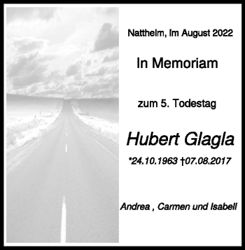 Traueranzeige von Hubert Glagla von Heidenheimer Zeitung