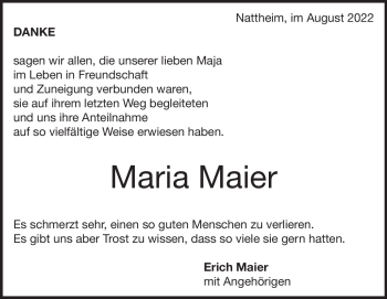 Traueranzeige von Maria Maier von Heidenheimer Zeitung