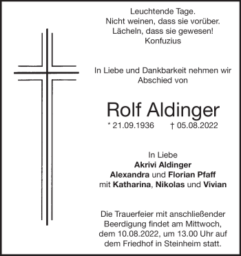 Anzeige Rolf Aldinger