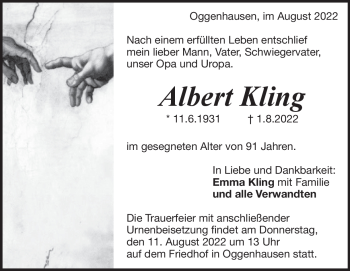 Traueranzeige von Albert Kling von Heidenheimer Zeitung