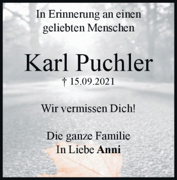 Traueranzeige von Karl Puchler von Heidenheimer Zeitung